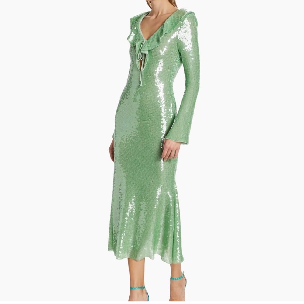 Beautiful Aqua Green Sequined Self-Portrait Dress